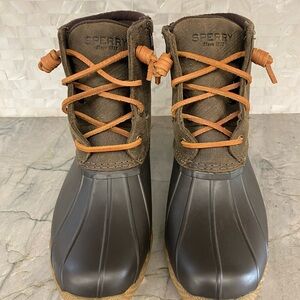 Sperry Brown Duck Boots with Tan Laces